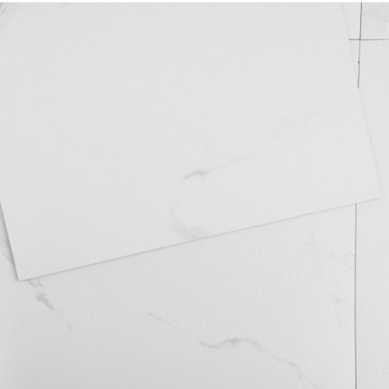 White Marble Vinyl Flooring Tiles, 12"x12", 50-Piece Peel and Stick Set